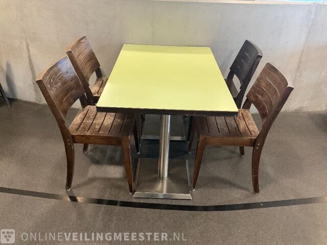 14x Canteen table with stacking chairs Yellow